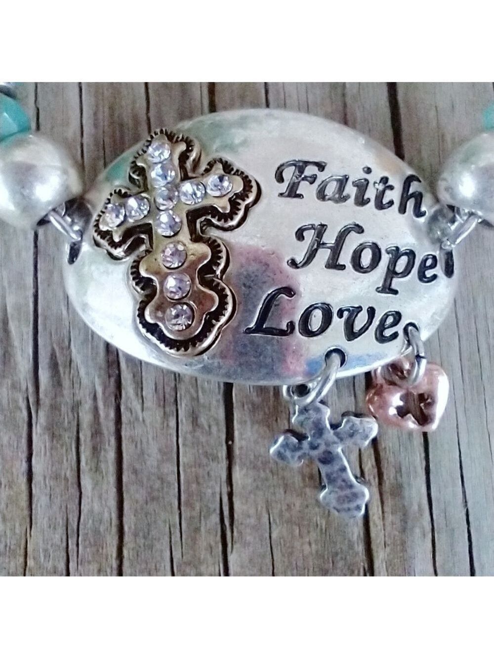 NWT Western Faith Hope Love Stretch Bracelet - Picture 2 of 5